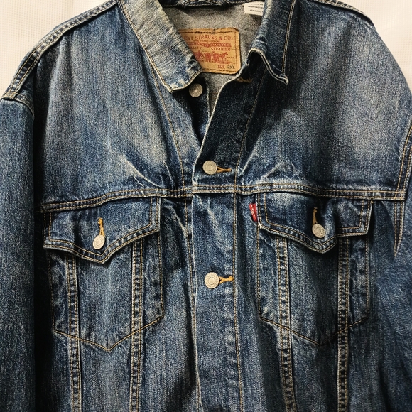 Levi’s Denim 4 Pocket Chore Jean Trucker Jacket Men’s Size XXLarge - Picture 13 of 16